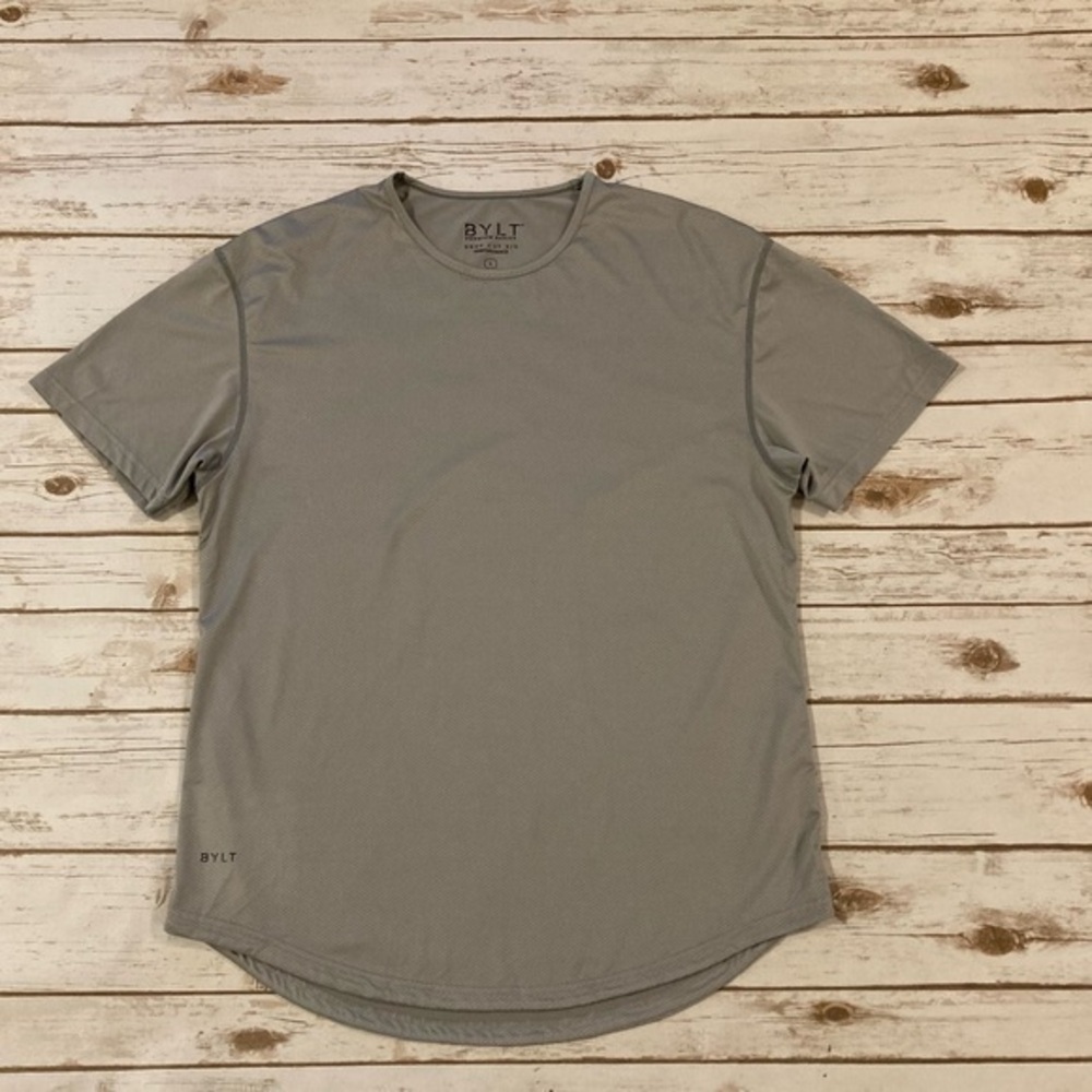 BYLT Basics Drop-Cut Lux Shirt Heather Gray Small